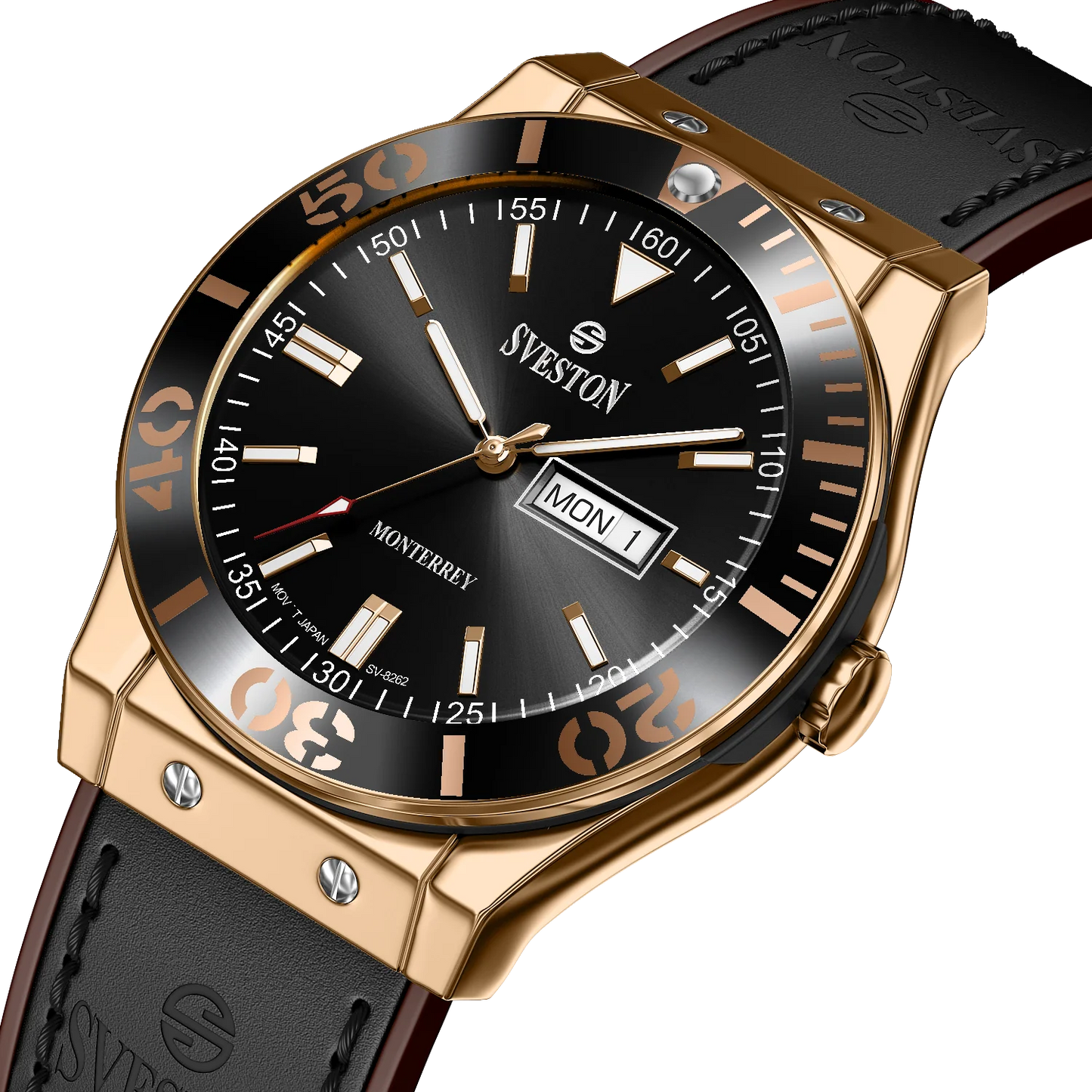 Sveston Monterrey Rose Gold Black Watch