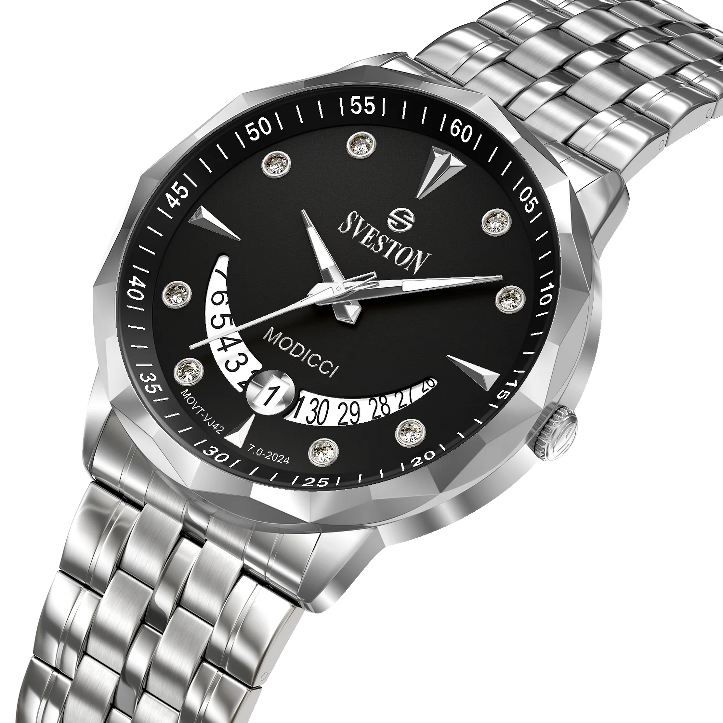 Sveston Modicci Black & Silver Watch