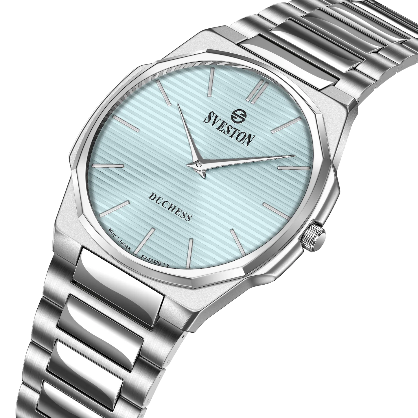 Sveston Duchess Sky Blue Dial Silver Watch