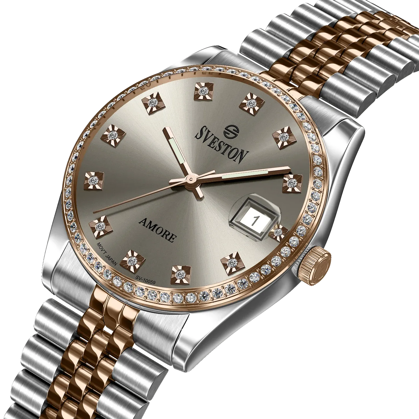 Sveston SV-10059 Rose Gold & Silver Watch