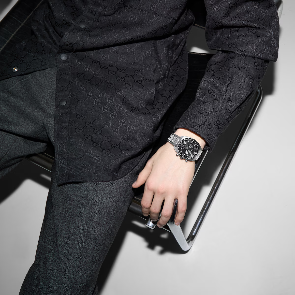 Gucci Interlocking 41mm Black Chronograph Men’s Watch