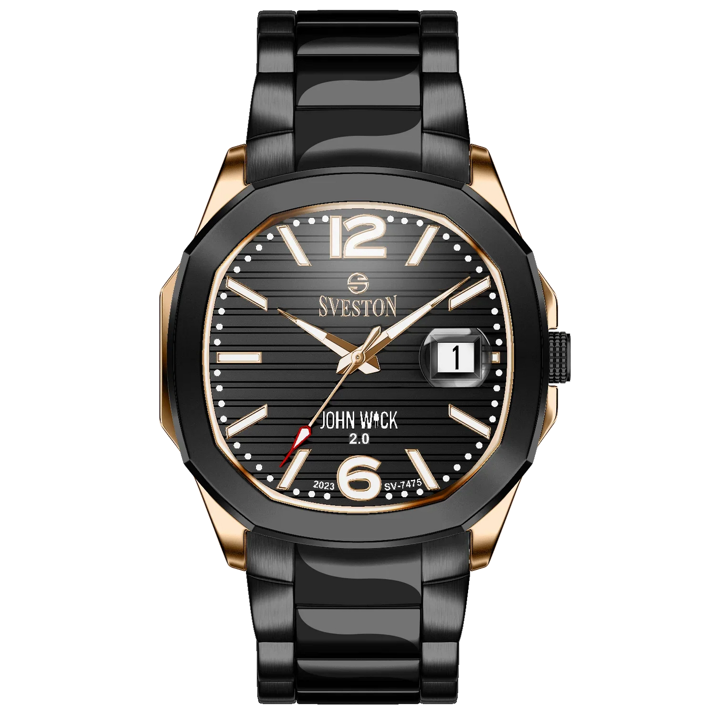 Sveston John Wick 2.0 Black & Gold Stainless Steel Men’s Watch