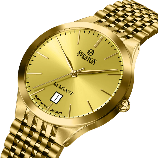 Sveston SV-7528G Gold Dial Stainless Steel Men’s Watch