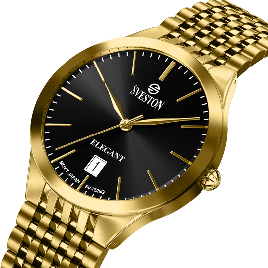 Sveston SV-7528 Gold Black Dial Men’s Watch