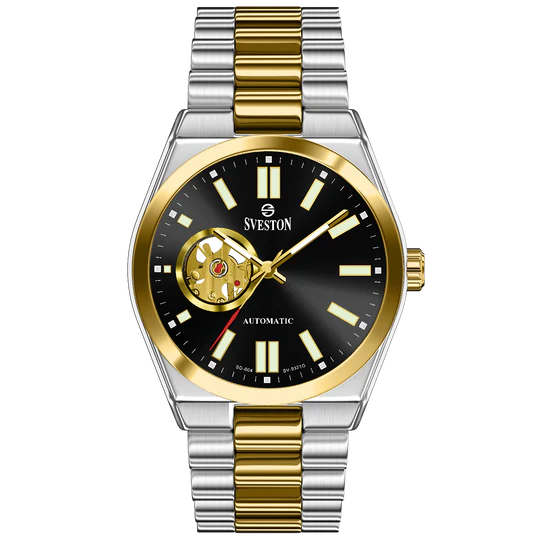 Sveston Automatic Black Dial Gold & Silver Men’s Watch