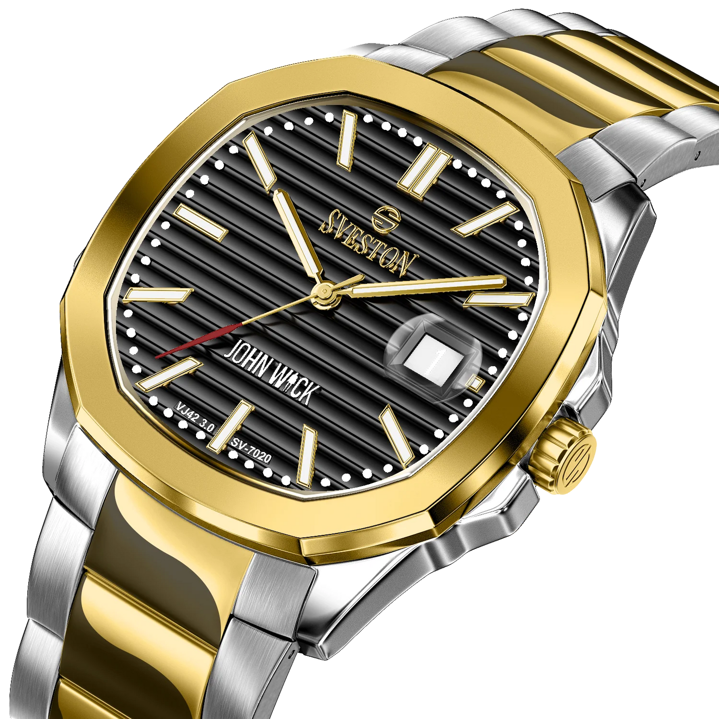 Sveston John Wick Two-Tone Black Dial Watch