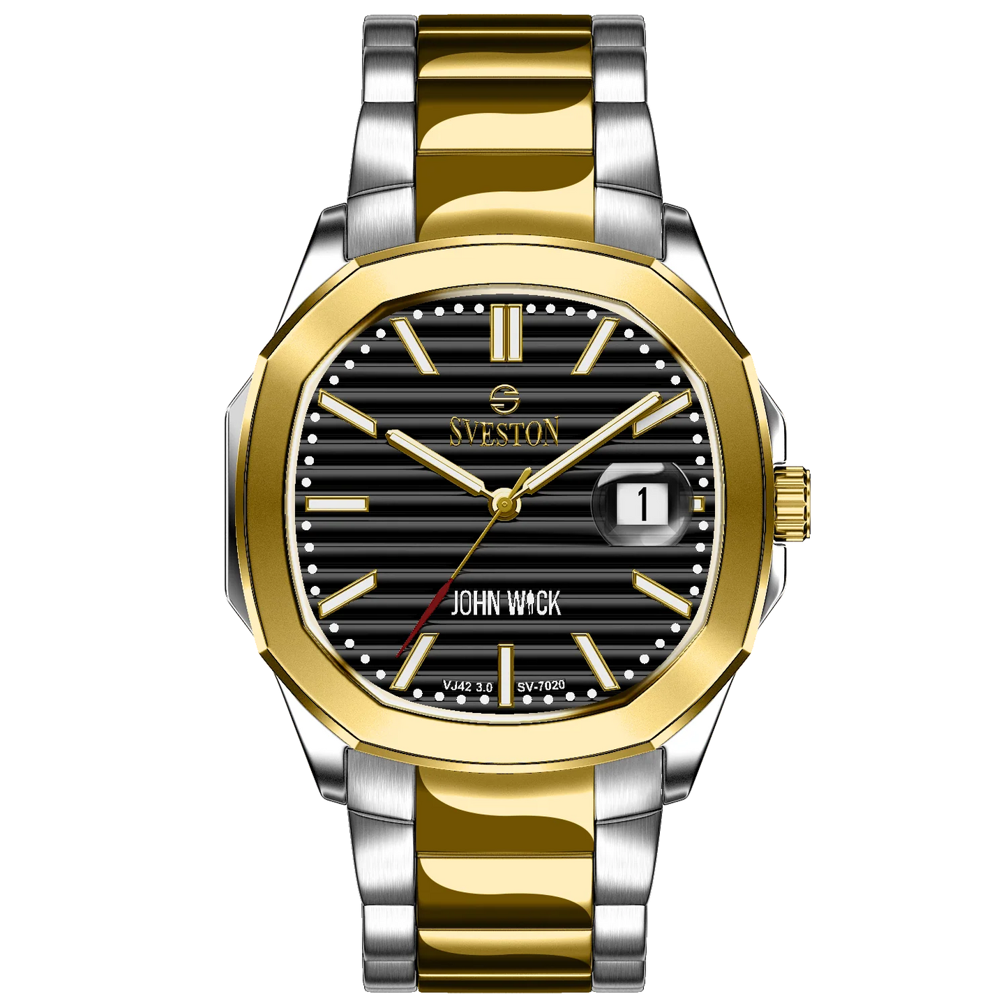 Sveston John Wick Two-Tone Black Dial Watch
