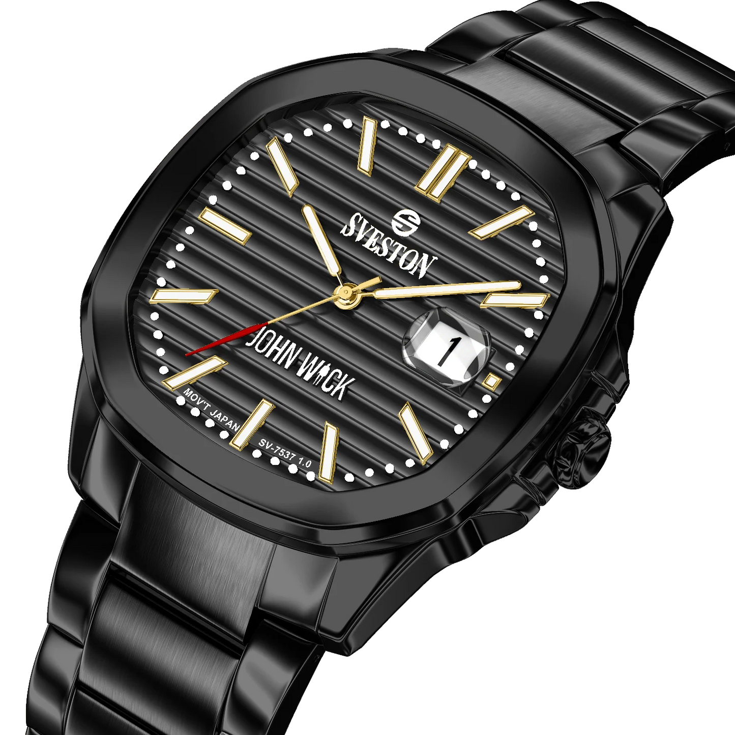 Sveston John Wick Black Stainless Steel Men’s Watch