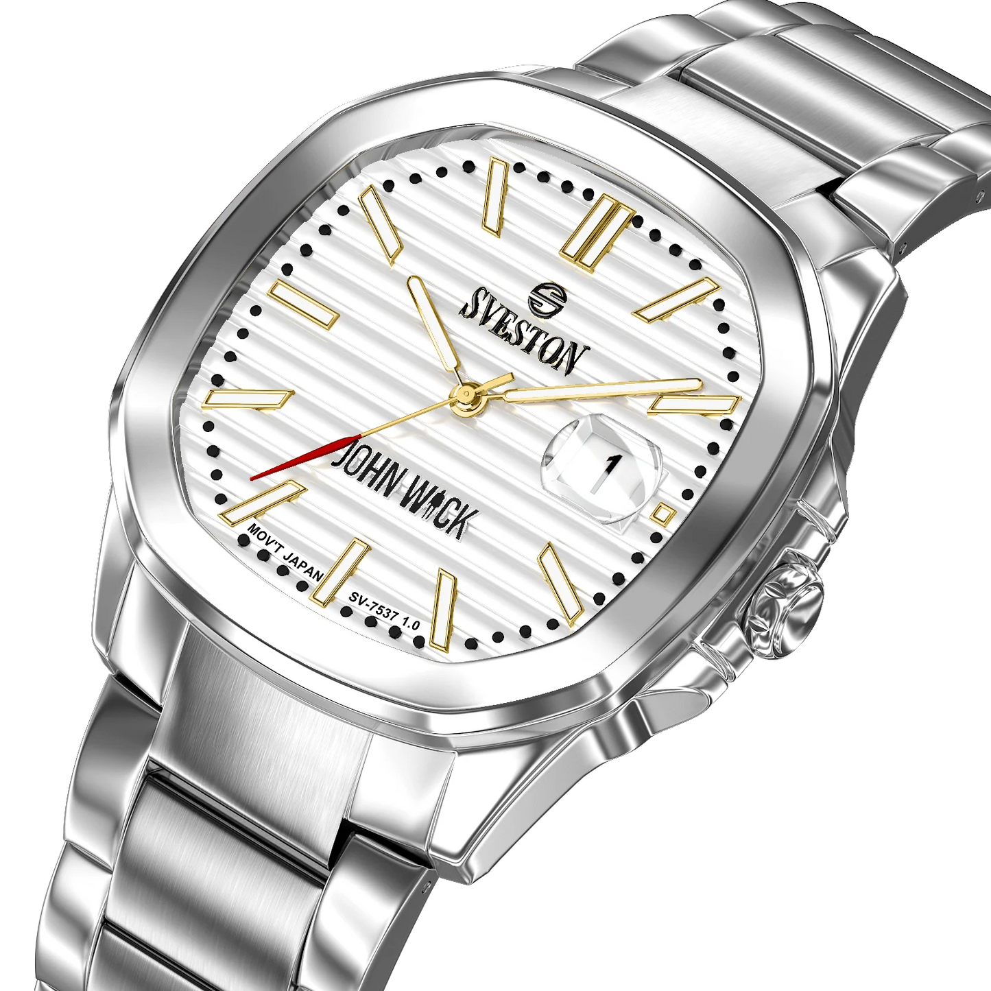 Sveston John Wick Silver Stainless Steel Men’s Watch