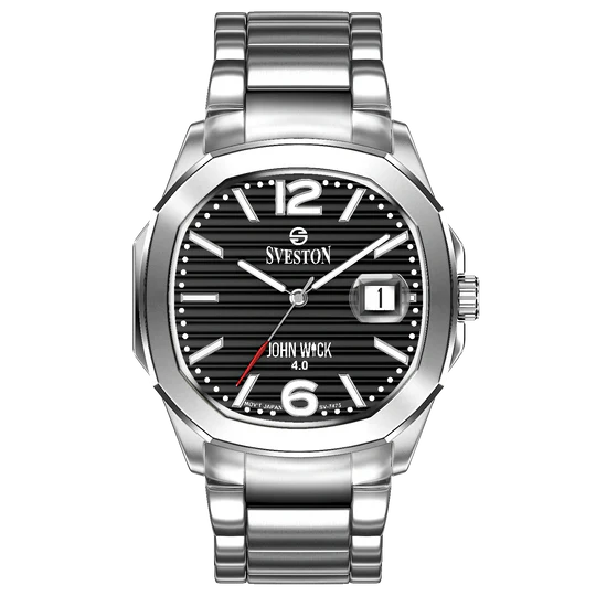 Sveston John Wick 4.0 Silver Watch with Black Dial