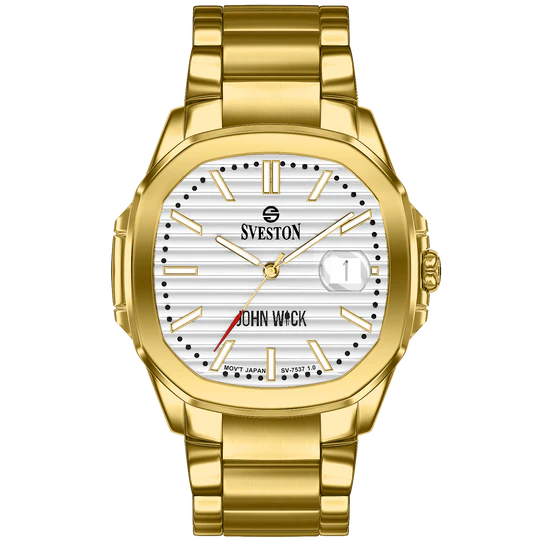 Sveston John Wick Gold Watch with Silver Dial
