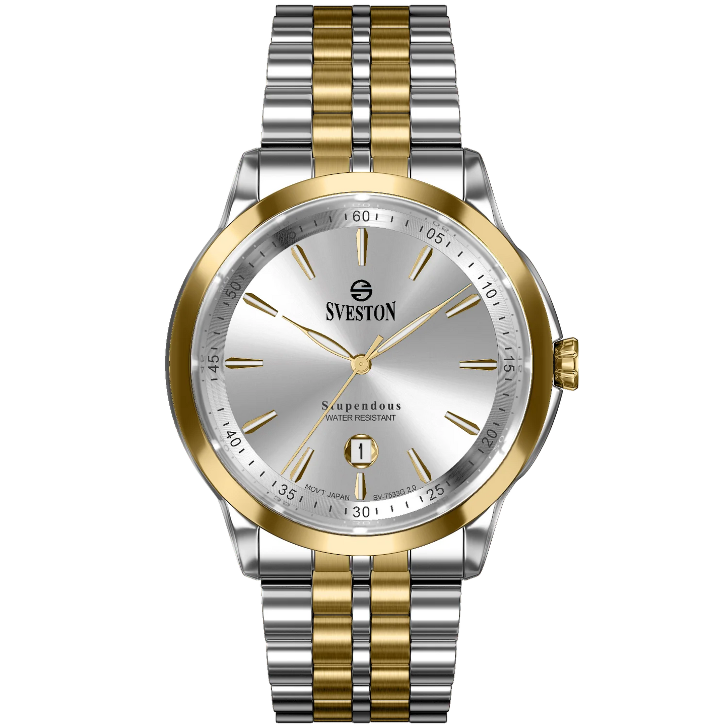 Sveston Supendous Silver & Gold Watch