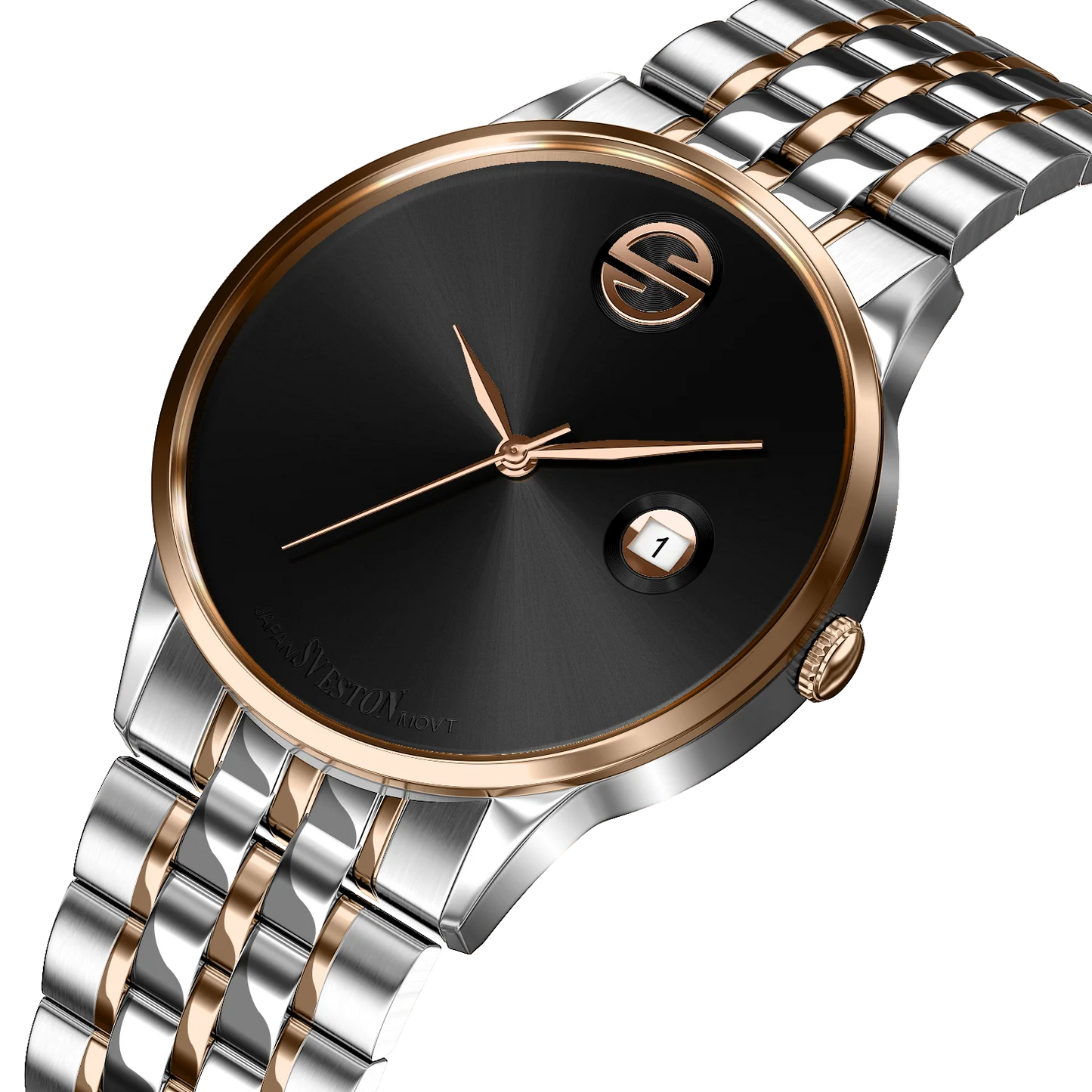 Sveston Two-Tone Gold & Silver Watch for Men