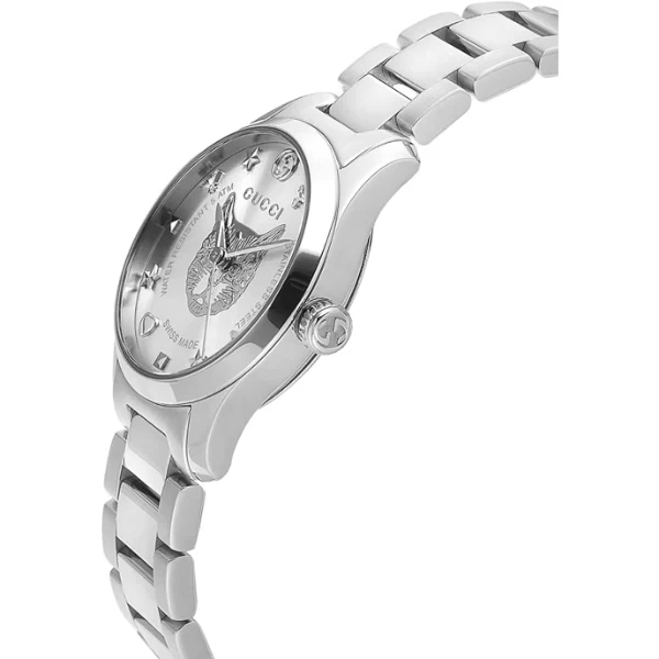 Gucci G-Timeless Silver Stainless Steel Women’s Watch – Swiss Made Luxury Timepiece