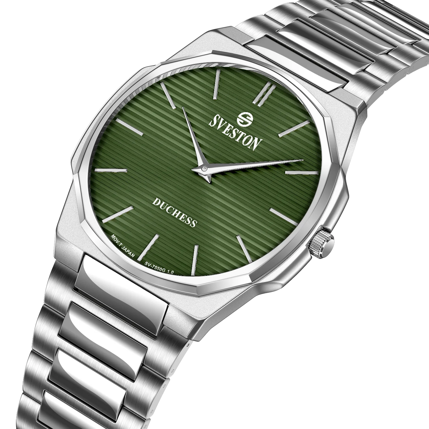 Sveston Duchess Green Dial Silver Watch