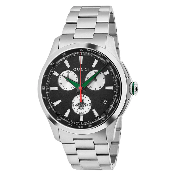 Gucci G-Chrono Stainless Steel Men’s Watch with Black Dial