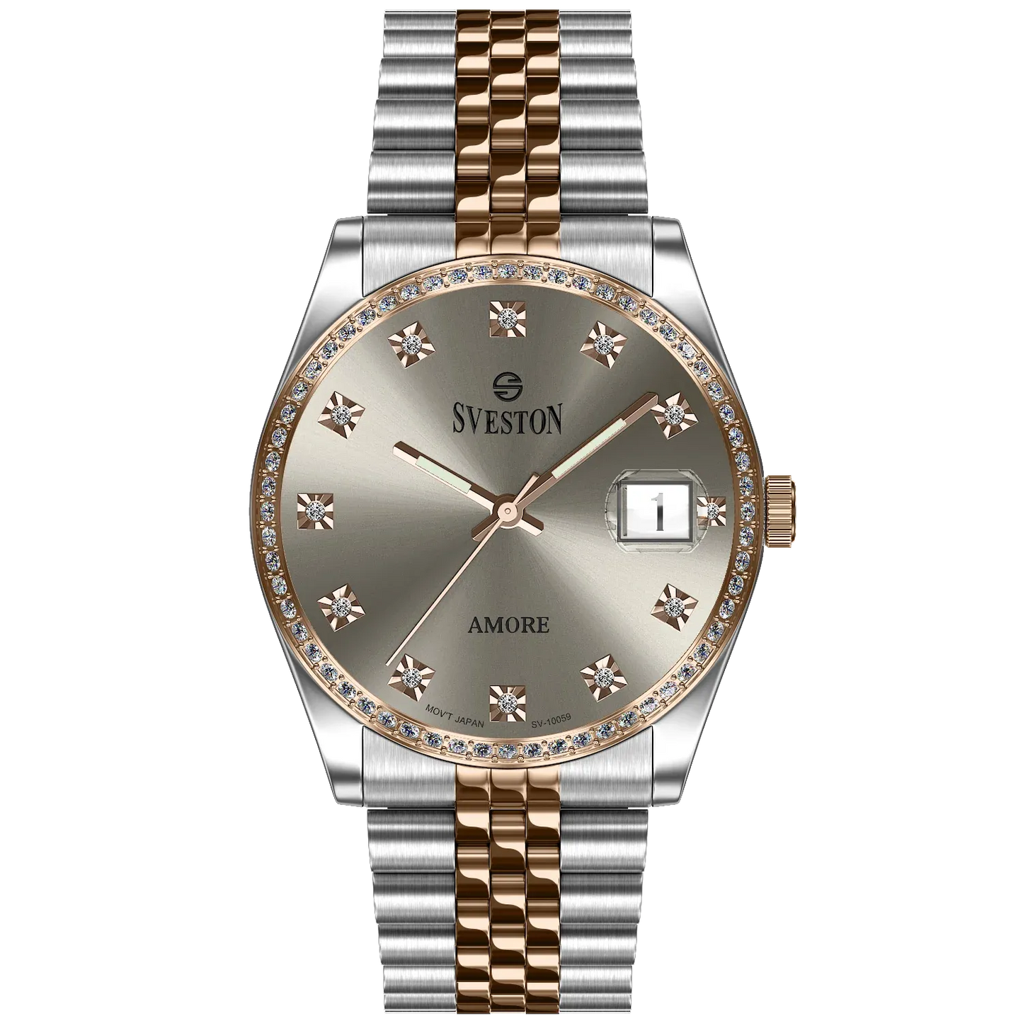 Sveston SV-10059 Rose Gold & Silver Watch