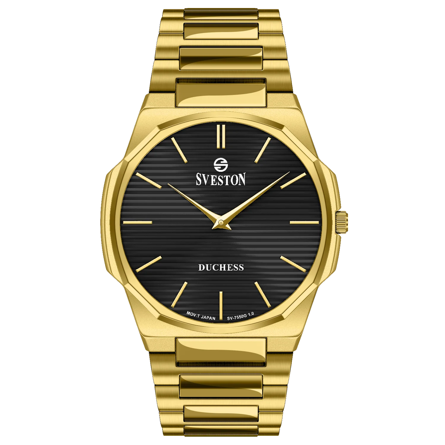 Sveston Duchess Gold Watch – Elegant Black Dial Luxury Timepiece