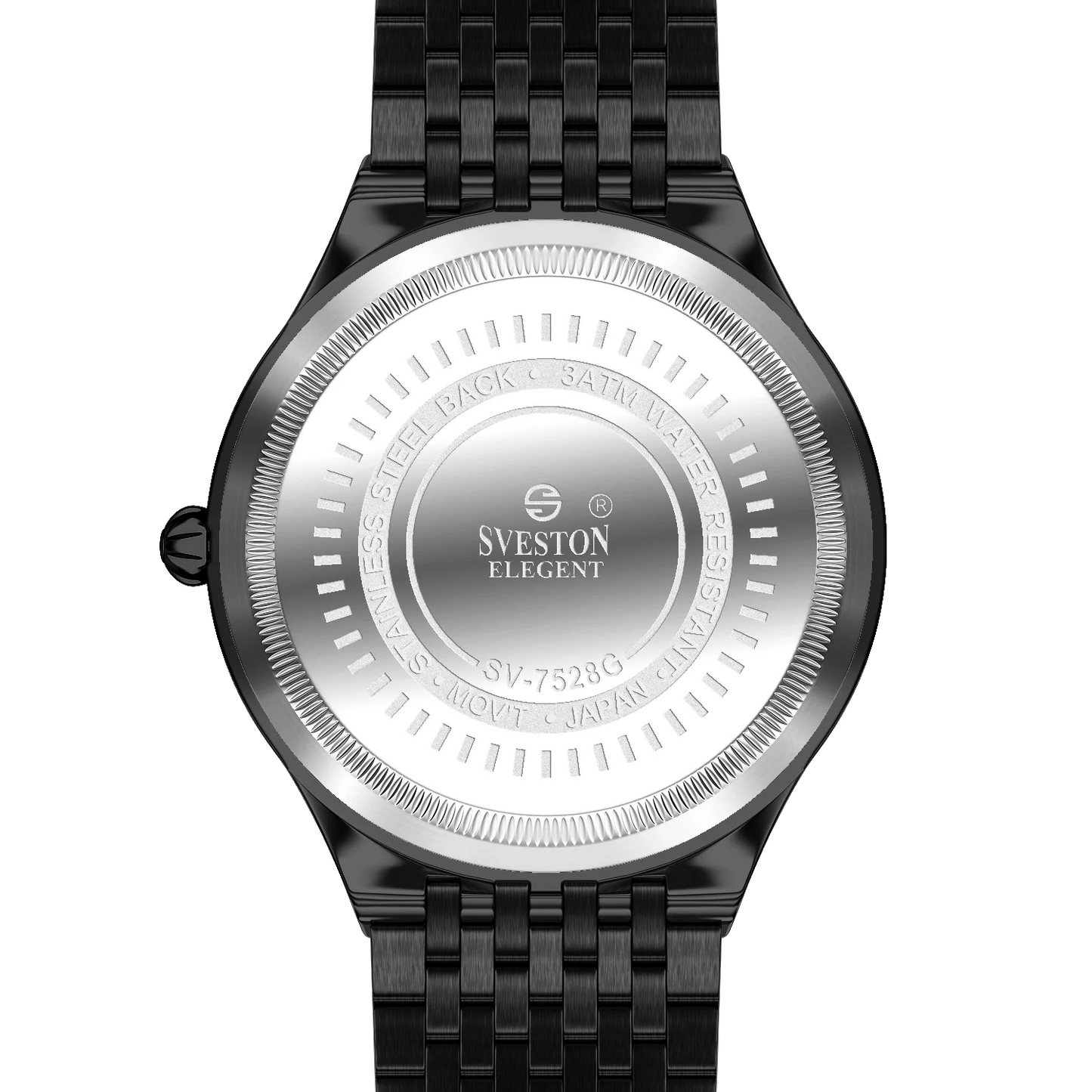 Sveston SV-7528G Black Dial Stainless Steel Men’s Watch