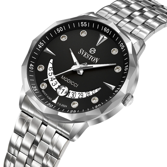 Sveston Modicci Black & Silver Watch