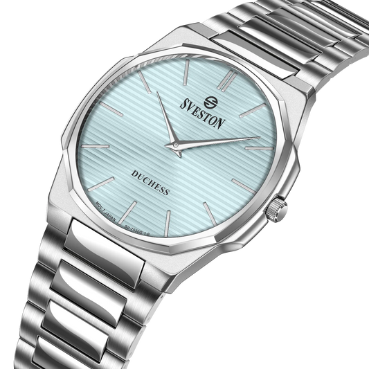 Sveston Duchess Sky Blue Dial Silver Watch