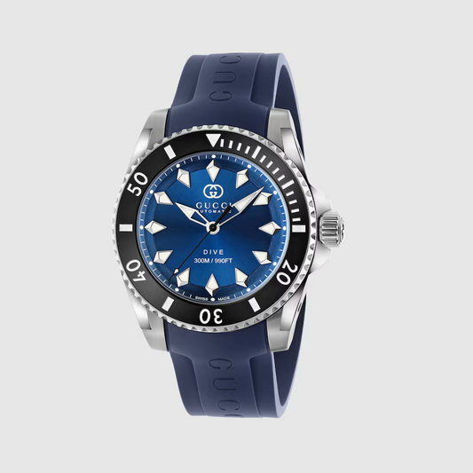 Gucci Dive 40mm Blue Dial Men’s Automatic Watch with Rubber Strap