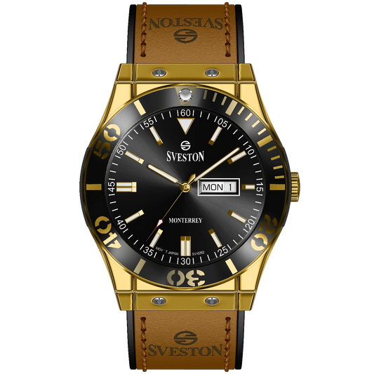 Sveston Monterrey Black & Gold Watch