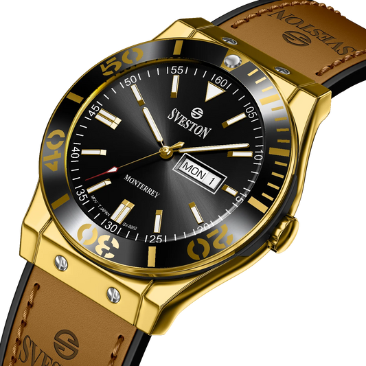 Sveston Monterrey Black & Gold Watch