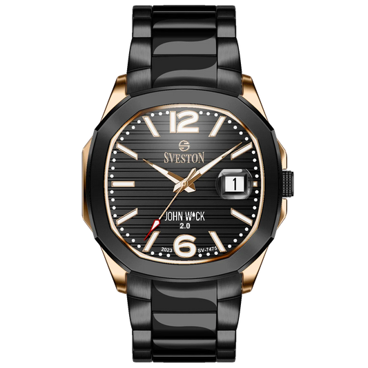 Sveston John Wick 2.0 Black & Gold Stainless Steel Men’s Watch