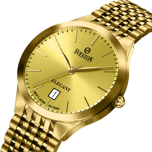 Sveston SV-7528G Gold Dial Stainless Steel Men’s Watch
