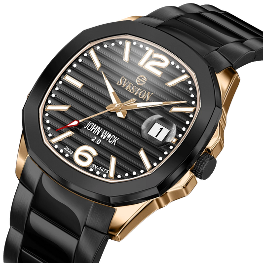Sveston John Wick 2.0 Black & Gold Stainless Steel Men’s Watch