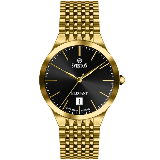 Sveston SV-7528 Gold Black Dial Men’s Watch
