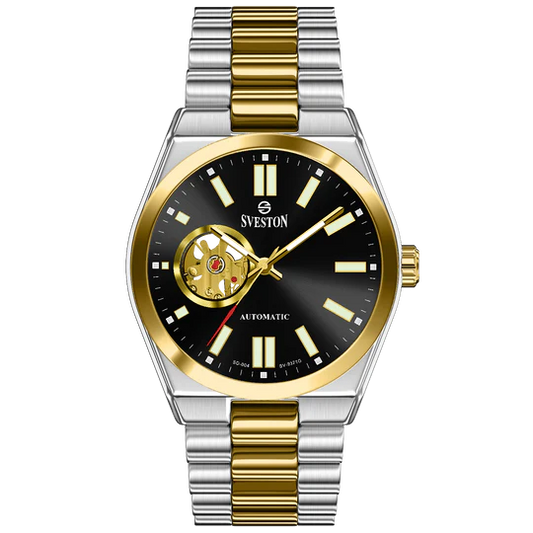 Sveston Automatic Black Dial Gold & Silver Men’s Watch