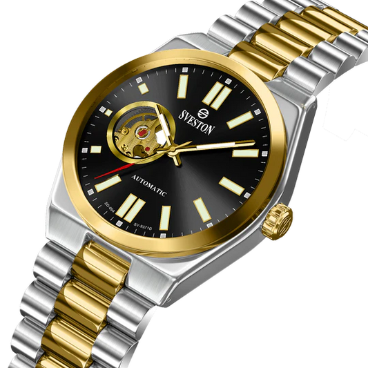 Sveston Automatic Black Dial Gold & Silver Men’s Watch