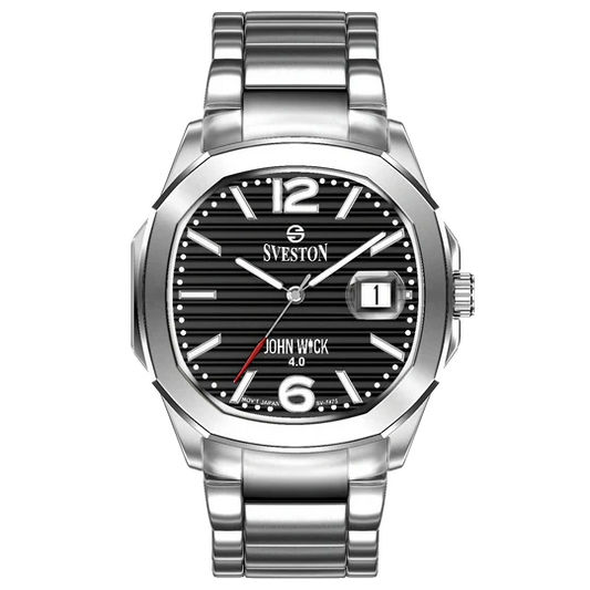 Sveston John Wick 4.0 Silver Watch with Black Dial