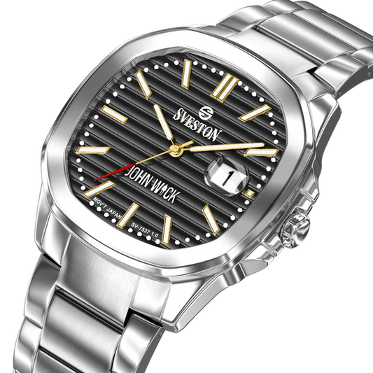 Sveston John Wick 4.0 Silver Watch with Black Dial