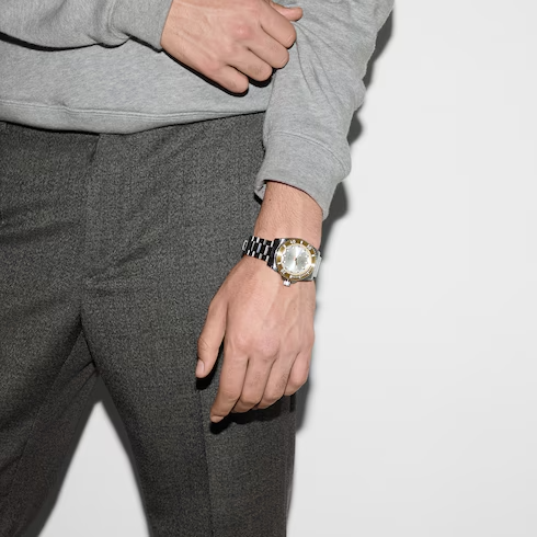 Gucci Dive Silver and Gold Stainless Steel Men’s Luxury Watch