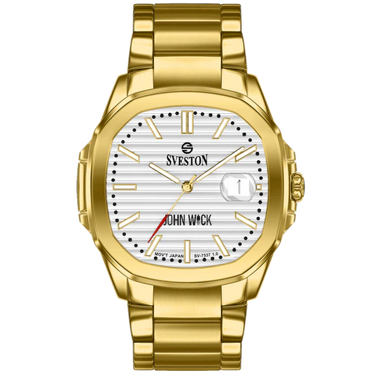 Sveston John Wick Gold Watch with Silver Dial