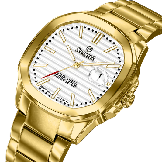 Sveston John Wick Gold Watch with Silver Dial