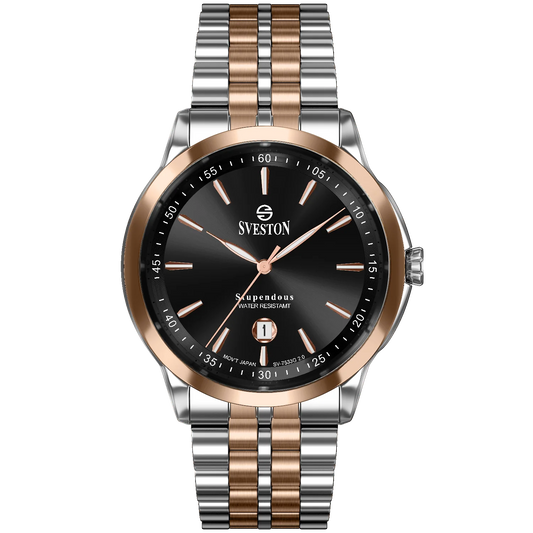 Sveston Supendous Black & Rose Gold Watch