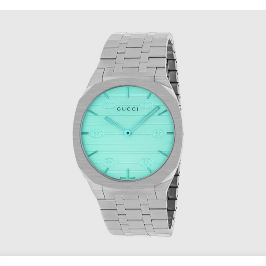 Gucci 25H Men’s Aqua Blue Dial Stainless Steel Watch