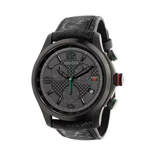 Gucci G-Chrono Black PVD Men’s Watch with Leather Strap