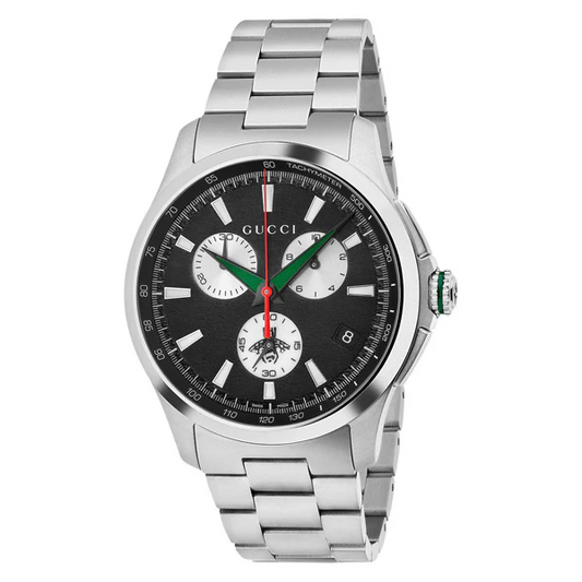 Gucci G-Chrono Stainless Steel Men’s Watch with Black Dial