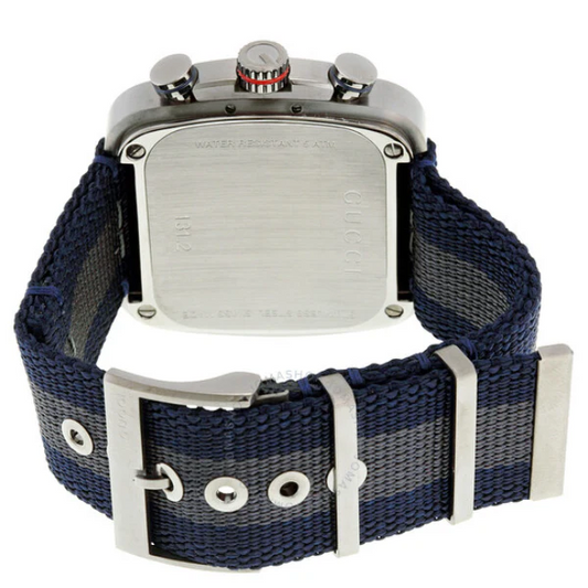 Gucci Men's Chronograph Watch with Blue Nylon Strap