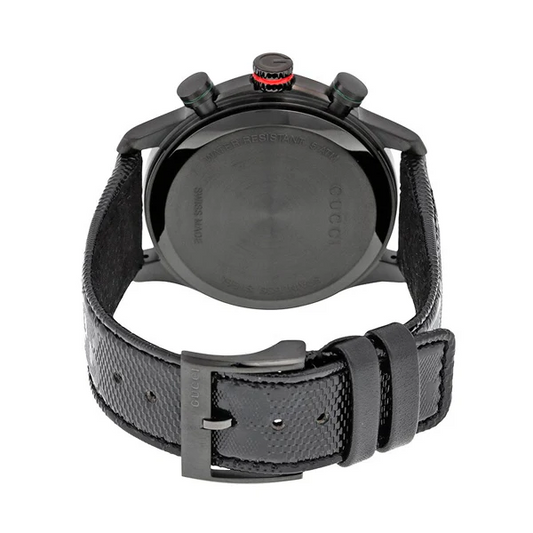 Gucci G-Chrono Black PVD Men’s Watch with Leather Strap