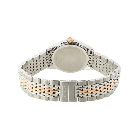 Gucci G-Timeless Two-Tone Rose Gold & Silver Watch – Luxury Swiss Mother-of-Pearl Dial
