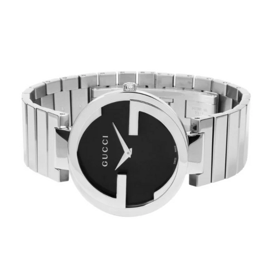 Gucci G-Timeless Black Dial Stainless Steel Watch – Swiss Made Luxury Unisex Timepiece