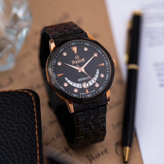 Sveston Modicci Black & Gold Watch