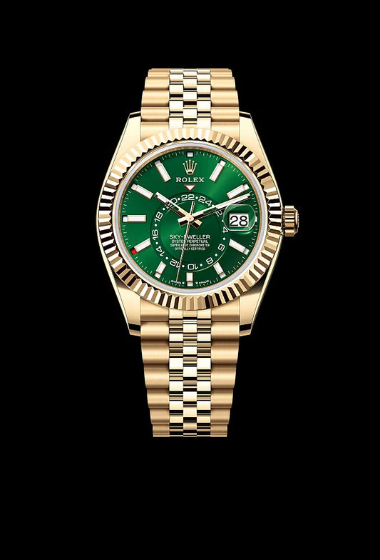 Rolex Sky-Dweller 42mm Yellow Gold Green Dial