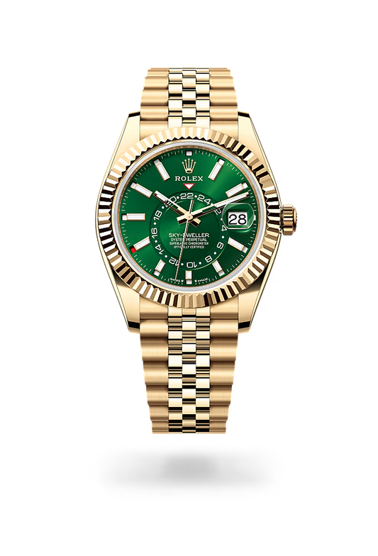 Rolex Sky-Dweller 42mm Yellow Gold Green Dial